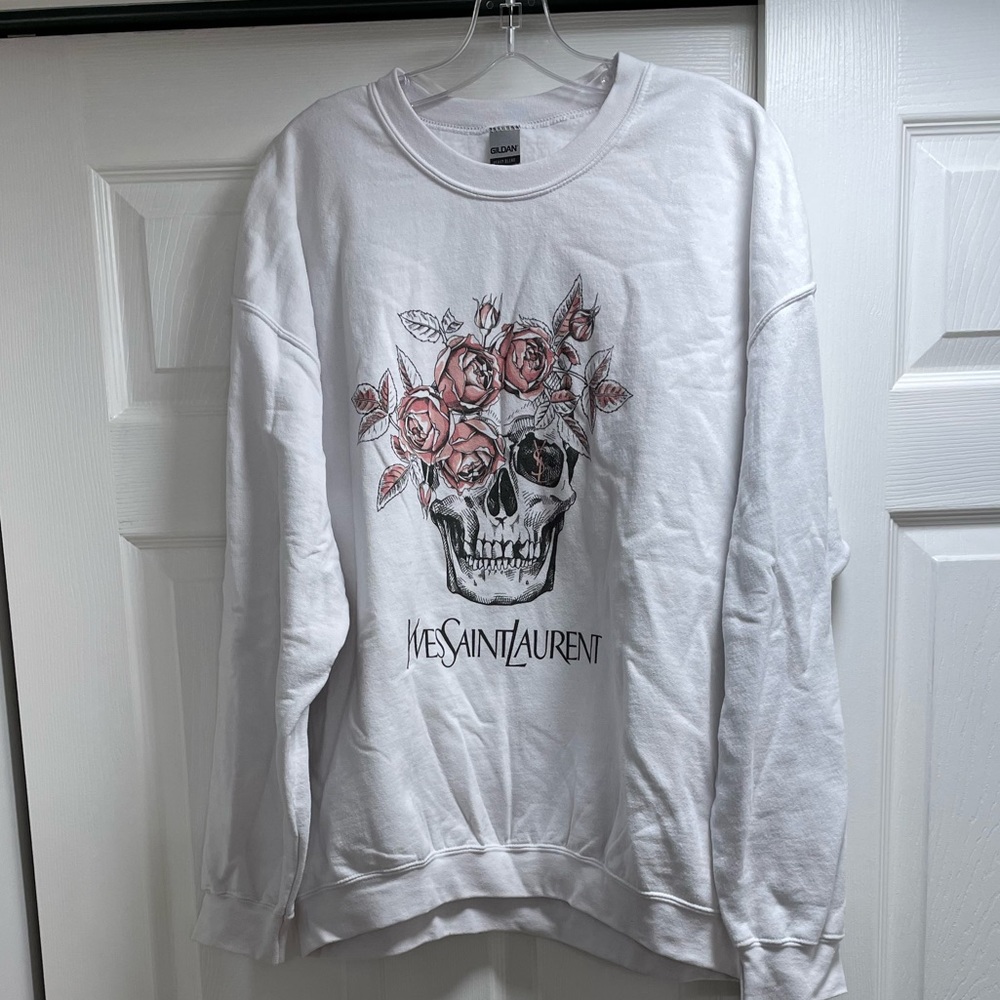 White Sweatshirt YSL logo